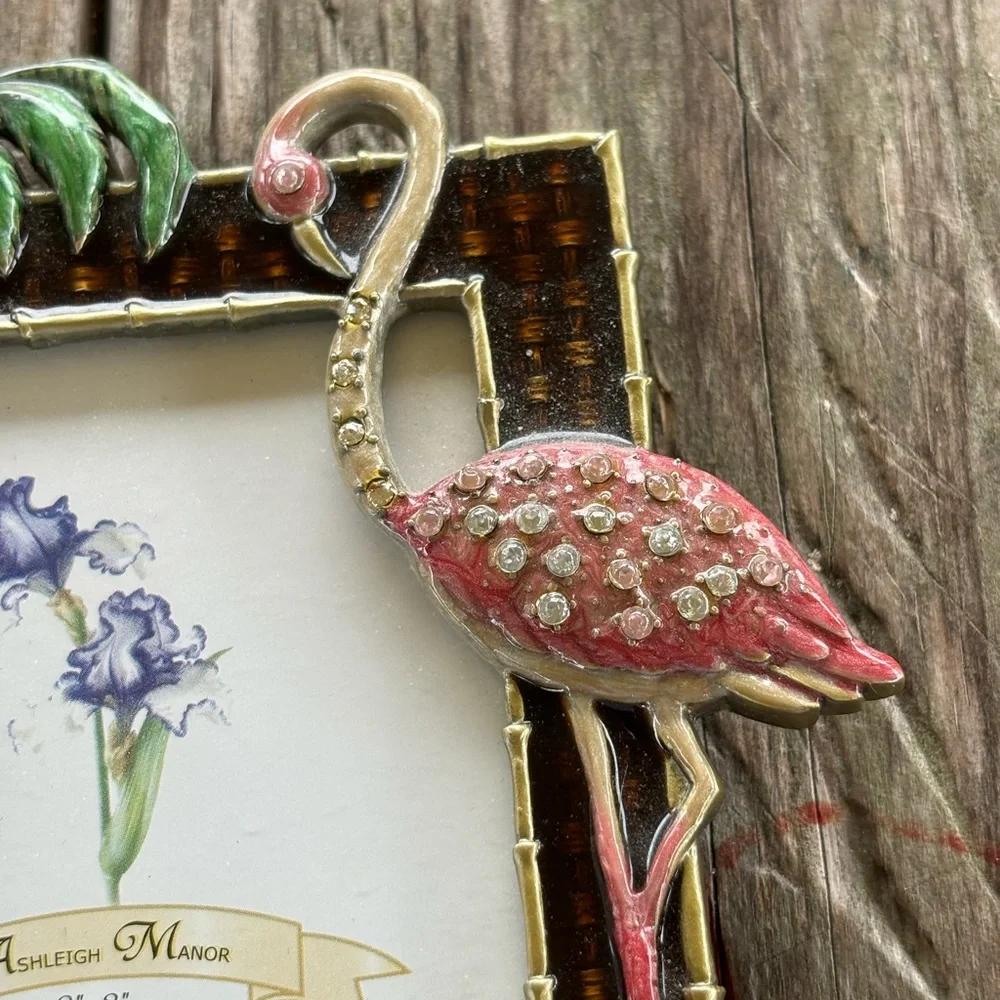 Pewter Flamingo Tropical Picture Frame 3” x 3” Picture Opening